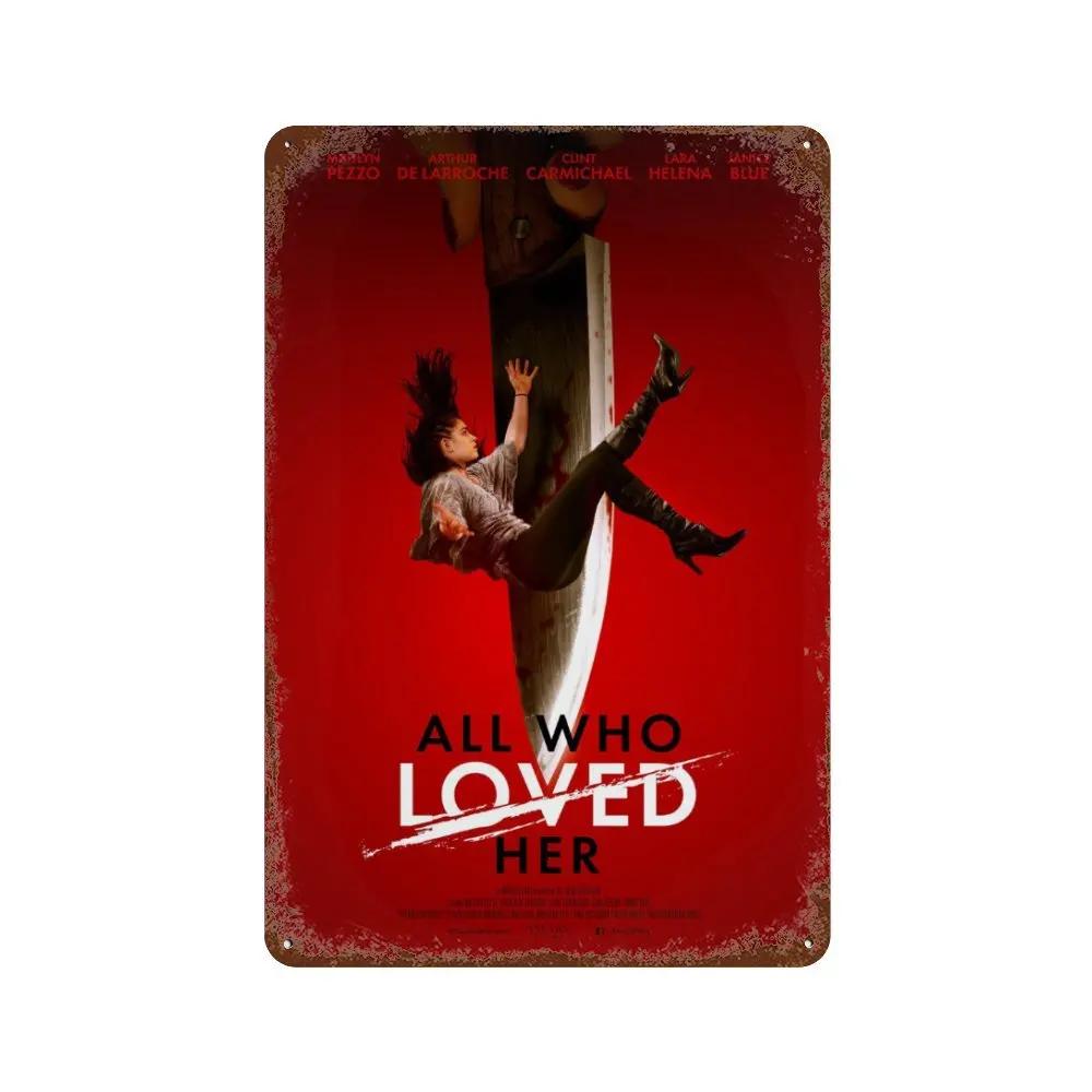 Mfoever Classic Horror Movie Poster Rusty Metal Tin Plaque Retro Decorative Plate Bar Man Cave Garage Club Metal Sign Wall Decoration