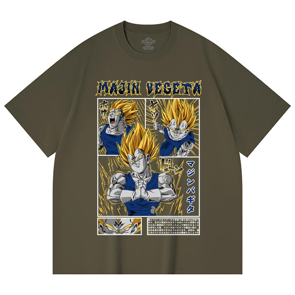 230 Gsm 100% Cotton Dragon Ball V45 Majin Vegeta Print Unisex Heavy Cotton T Shirt