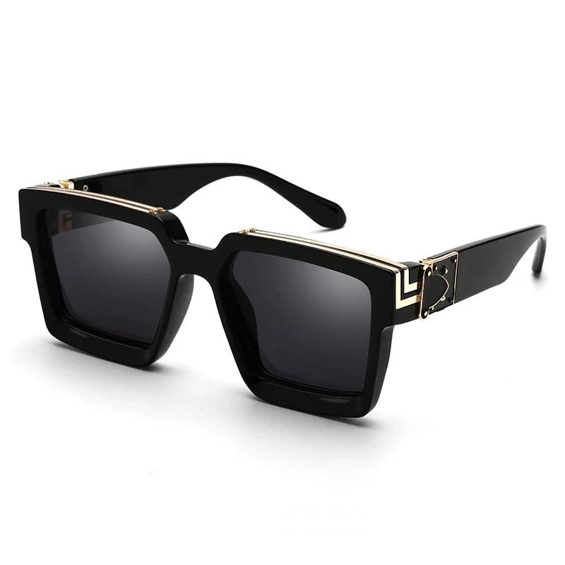 New Luxury Brand Designer Square Oversized Sunglasses Men Women Fashion Thick Frame Glasses Mens Uv400 Male Celebrity
