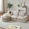 Chenille Sofa with Curved Elements and Chaise Longue, Fully Compressed and Without Frame, Modular Combination Sofa, W3349S00001