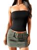 Women's Strapless Tube Top Stretchy Y2K Clubwear Basic Cami