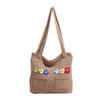 Cotton Woven Shoulder Bag With Open Top And Inner Pocket For Everyday Use