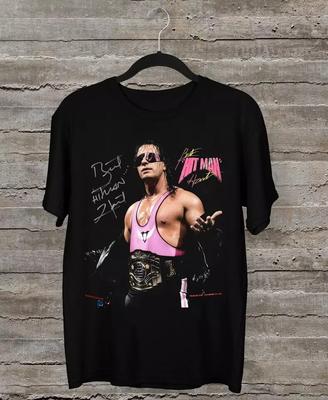 Neues beliebtes Bret Hart Geschenk für Fans Baumwolle Schwarz S-2345XL 1HRC8 Unisex T-Shirt