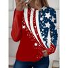 Women's T Shirt Long Sleeve Crew Neck Long Sleeve Tunic Graphic Flag Top