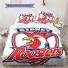 Sydney Roosters Power Bedding Quilt Set Quilt Cover Pillowcase Home Decoration Birthday Gift (1 * Duvet Cover + 2 * Pillowcase, Without Core)