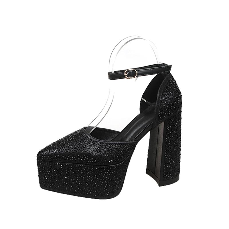 Fashion Crystal Pointed Toe Women Shoes Platform High Heels Shoes Summer Dress Elegant Sandals Designer Pumps 2025 Trend Mujer Zapatos