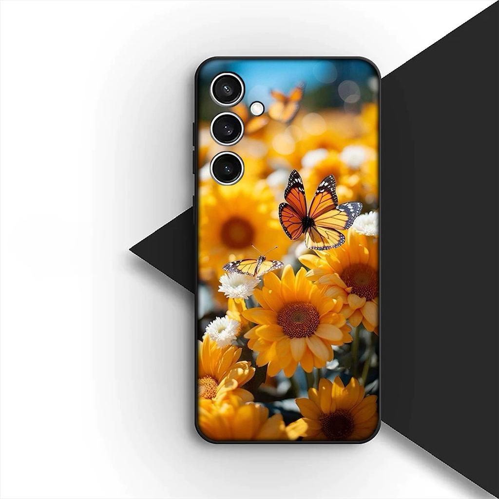 Protective Cover for Apple iPhone 17 16 14 15 Plus Pro Max 16E ProMax + 15Plus 15+ 16+ Casing Phone Case Yellow Sunflower Flower