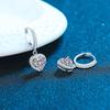 Σκουλαρίκια Moissanite 1 καρατίων για Γυναικεία Σκουλαρίκια Heart Dangle D Color Lab Diamond 925 Sterling ασημένια σκουλαρίκια Huggie Hoop