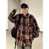 2024 Letter Long Sleeve Shirt Japanese Hong Kong Style Ins Loose Shirt Boys Summer Trendy Versatile Casual Coat