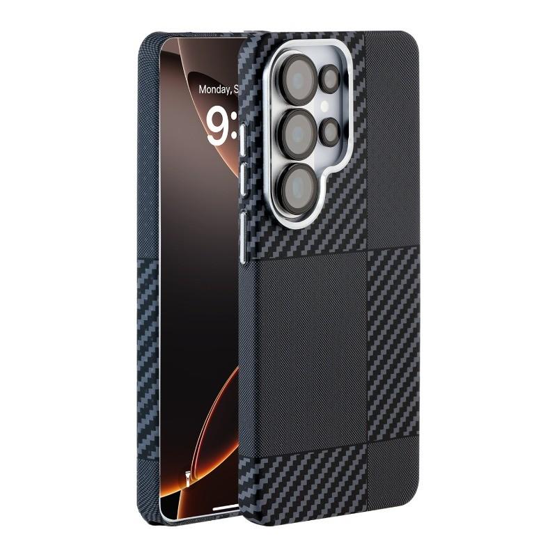 High Quality Carbon Fiber Texture Micro Matte Hard Magnetic Phone Case for Samsung S26 Ultra S25 Ultra S24 Ultra Shockproof Protective Cover