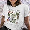 Casual Damer Basic O-krage Herbologi Växter Tryck Toppar Dam T-shirt Kortärmad Dam T-shirt Tjej, Drop Ship