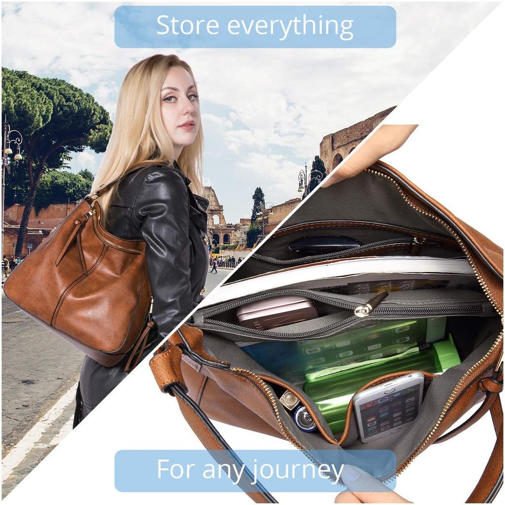 Faux Leather Women Handbags Shoulder Hobo Bag Ladies Big Purse With Long Strap