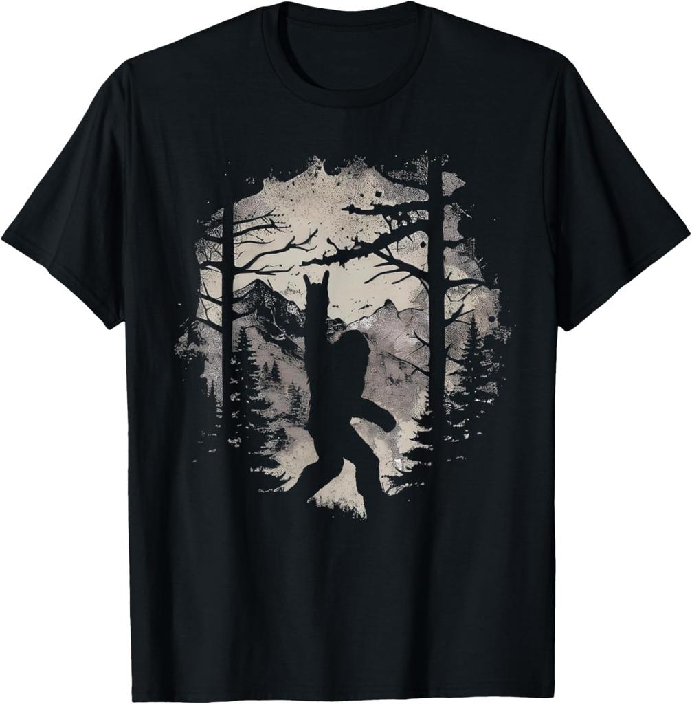 2025 new model Rock on Sasquatch Loves Rock and Roll Mountain Trees Unisex Summer Streetwear Tops Vintage T Shirt Camise
