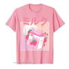 2024 Digital Printing Fun Retro 90s Japan Cute Strawberry Milk Shake Tshirt Unisex Unisex Harajuku Graphic Oversized Tee