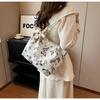 Chic Butterfly Print Faux Leather Tote Bag for Women, Woven Texture Shoulder Underarm Bag, Casual Daily Commute Handbag KTB
