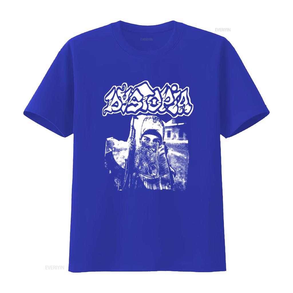 Dystopia Band Vintage Bomulls T-shirt för Män och Kvinnor Storlekar S 5XL Kv9172 vintage Tvättad homme grafisk Casual Snygg mode