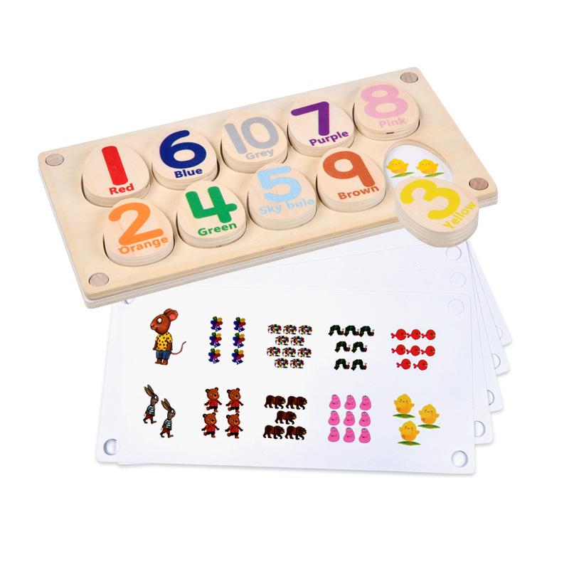 Baby puzzle wooden children's digital egg cognitive math calculation learning puzzle puzzle building block early education matching toy