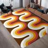 Brown Groovy Retro Area Rug Brown Orange Geometric Rug Groovy Dorm Decor Tangerine Mid Century Rug Retro Home Decor Area Rug