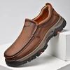 Fashion Senior Brand Male Hiking Footwear Genuine Leather Male Loafers Thick Bottom Business Shoes Slip-on Leather Mens Casual Shoes