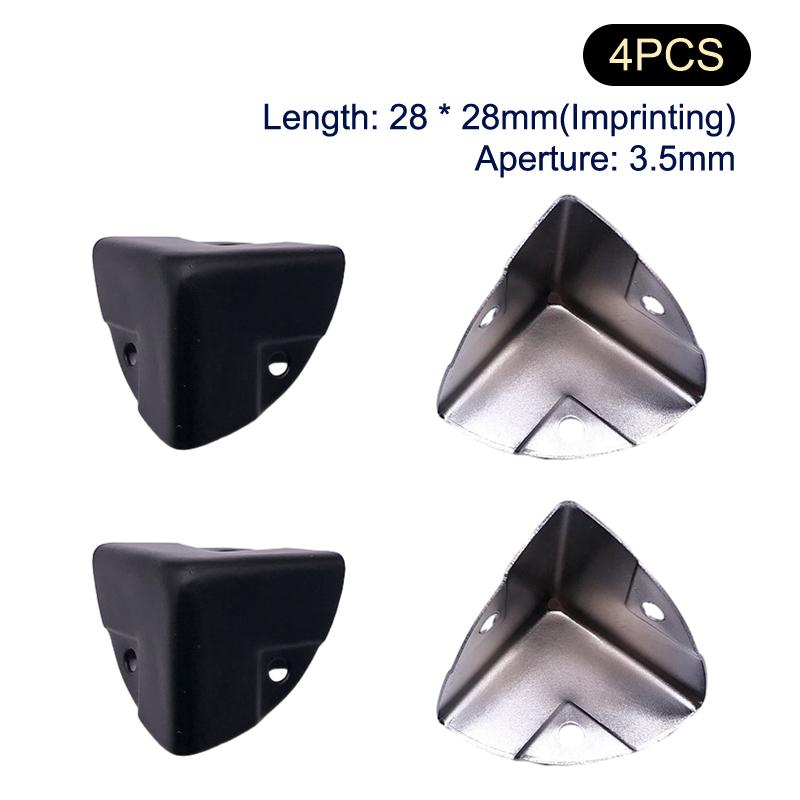 4Pcs Iron Corner Protector Table Corner Edge Protection Cover Jewelry Chest Box Wooden Case Decorative Feet Leg Metal Corner
