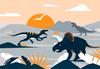 Wallpaper - The Last Dinosaurs With Orange - Abstract Landscape For The Room