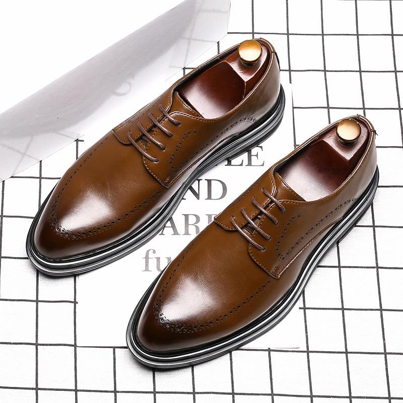 Men'S Dress Pointed Leather Shoes British Business Shoes Men'S Supply One Piece