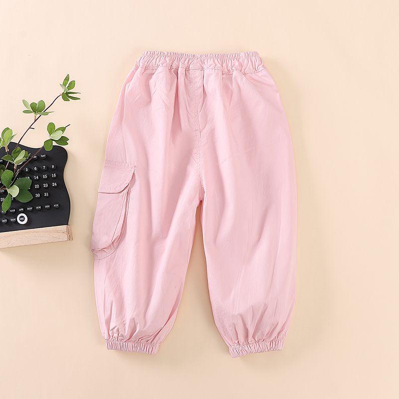 Girls' Work Pants Summer Thin Design Children's Casual Sports Pants Baby Girls' Mosquito Proof Pants Summer Pants for Outerwear