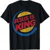 Christian Jesus Is King Design Crown T-Shirt Street Casual Couple Clothes T Shirts for Men Camisetas