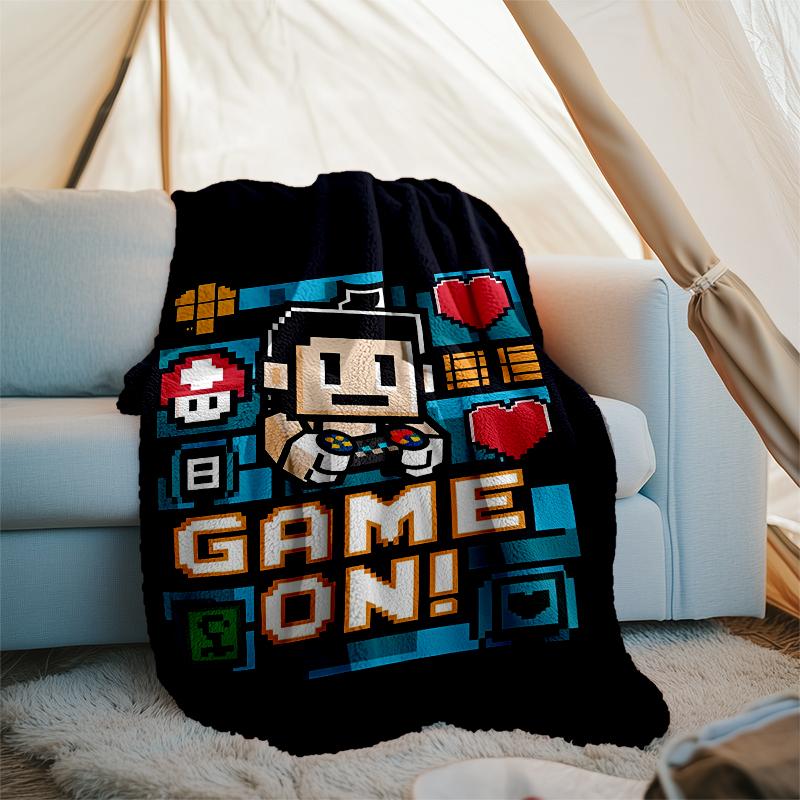 Game Controller Theme Printed Blanket - Perfect for Couch, Bed, Travel & Outdoor Use | Machine Washable, Cozy & Durable.