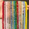 3/4/6/8mm Faceted Round Austria Crystal Beads Shiny Glass Rondelle Spacer Beads for Needlework Jewelry Making Diy Bracelet 15''