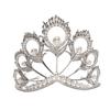Rhinestone Crowns Peacock Feather Tiaras Round Pearl Pageant Diadem Crystal Pearl Headband Bohemian Lightweight