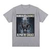 Human By Chance Alpha By Choice Wolf Funny Meme TShirt Casual Cotton Vintage Short Sleeve Oversized T-shirt Streetwear