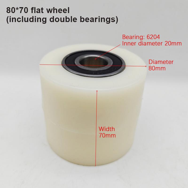 4Pcs Small Hydraulic Handling Caster Wheels - Polyurethane Nylon Replacement Fork Wheel Bearing for Lifting Equipment