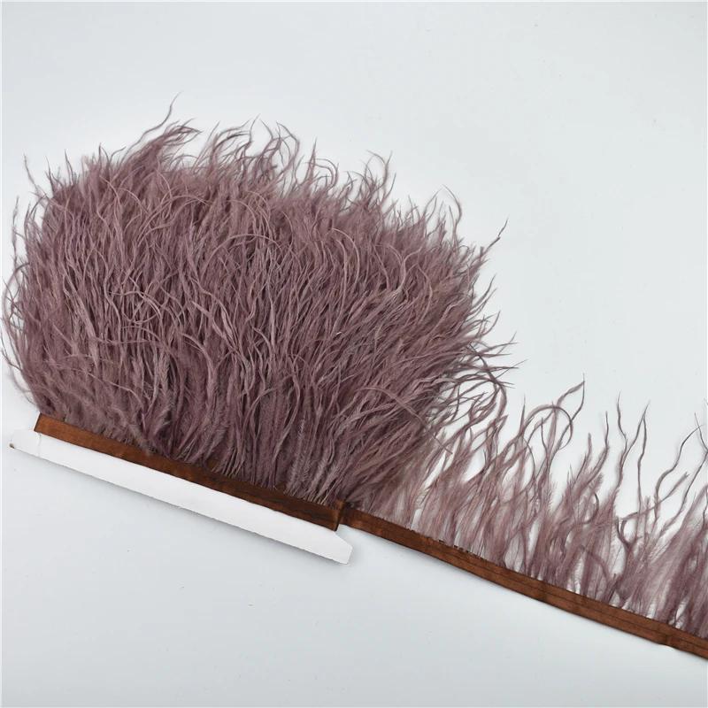 Veer1Meter Struisvogelveren op Lint Franje Randafwerking 8-10cm DIY Rok Naaiben Versieringen Randen Veer Jurk Decoratie voor Kleding Decoratie