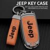 Zinc Alloy Leather Car Key Cover Case Fob for Renegade Compass Cherokee Grand for Chrysler 300C Wrangler Car Accessories