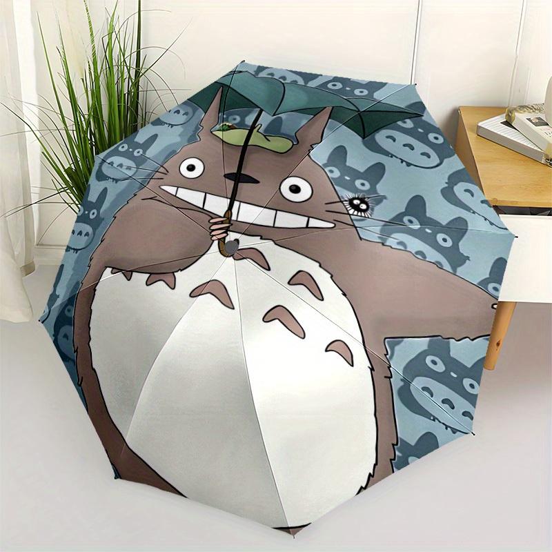 1pc Totoro Forest Automatic Folding Umbrella - Lightweight, Retractable Design with 8-Rib Durability, Perfect for Outdoor Adventures, Fashio