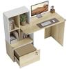 Computer Desk, Office Desk with Bookshelf, File Drawer and Legal Hanging File Holders, Oak Wood Effect