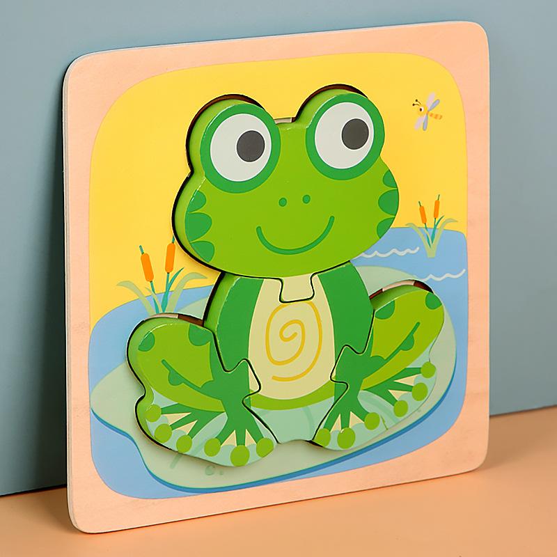 Wooden Toys/children's Cartoon Three-dimensional Puzzle/training Concentration/early Education Building Blocks/animal Puzzle Toys
