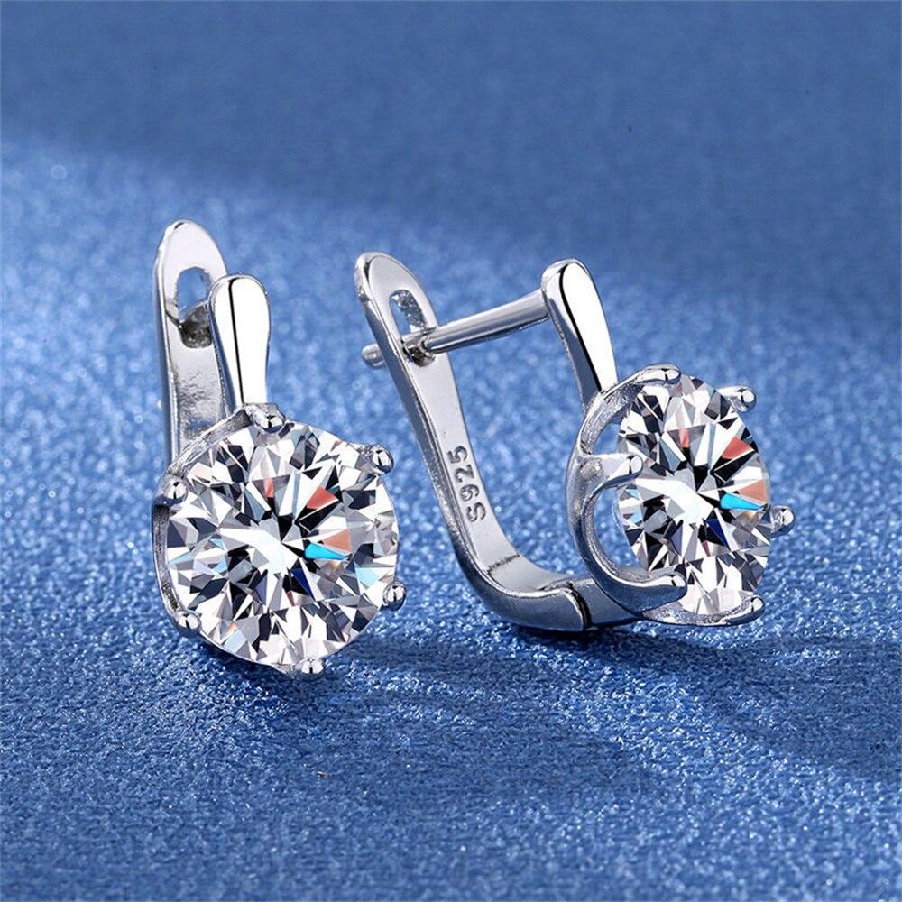 Neue 925 Sterling Silber Frauen Ohrringe Mode Hohe Qualität Großen Hauptstein Zirkon Paar Ohr Bolzen Ohrring Schmuck Festival Geschenk