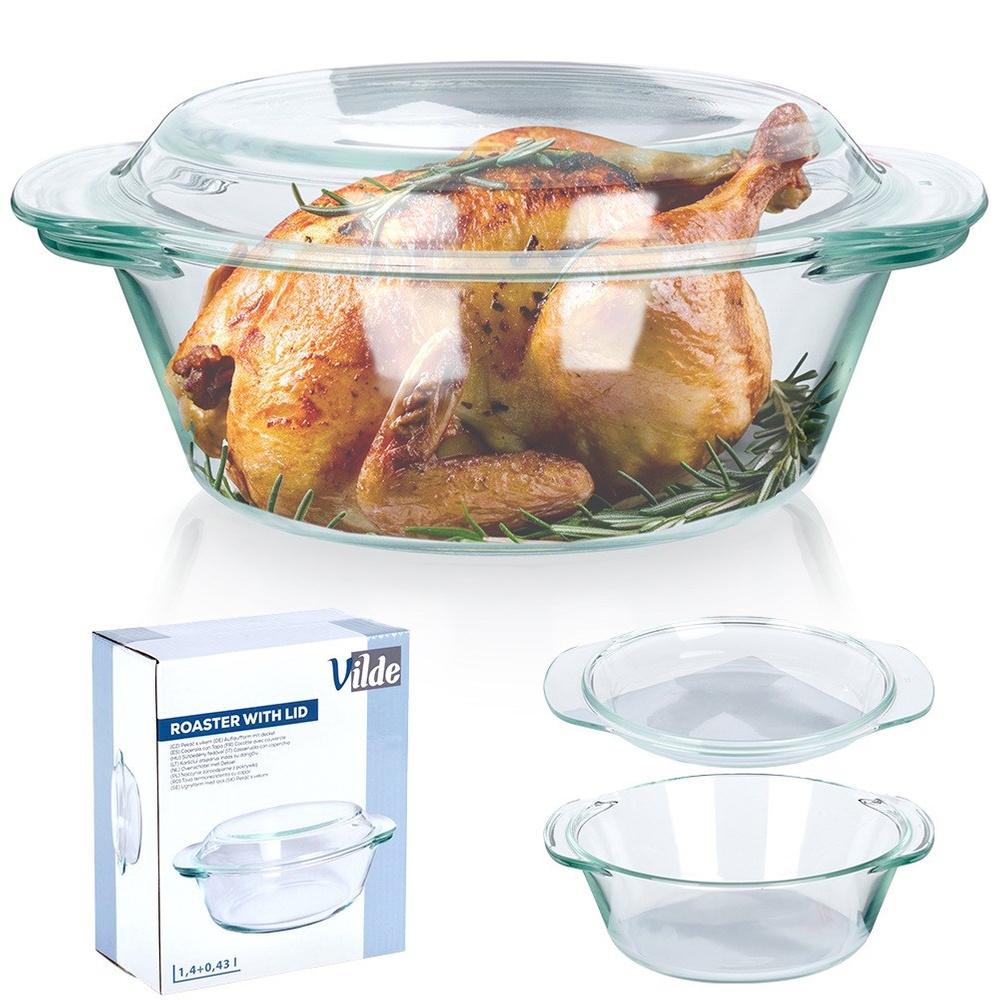 Glass ovenproof dish with lid 1.4 l + 430 ml
