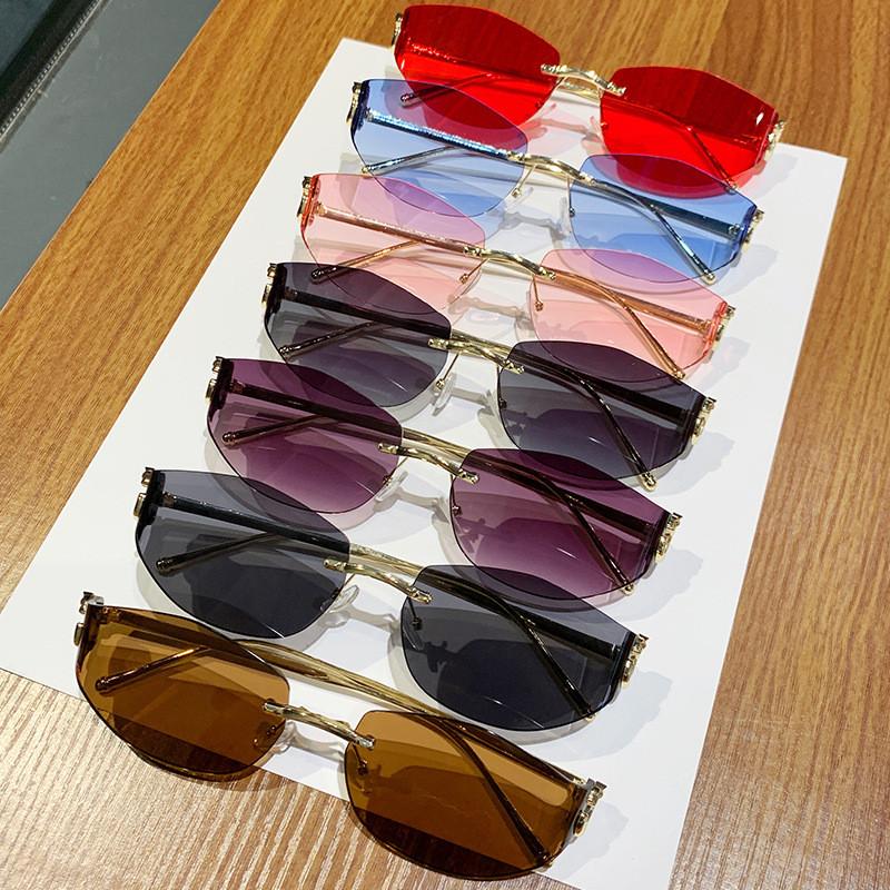 Geometric Cat Eye Sunglasses With Metal Frame Uv400 Sun Protection For Fashionable Women