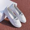 Leather Shallow Mouth White Shoes Women's Soft Sole Spring and Summer New Casual Flat Bottom One Pedal Women's Casual Doudou Single Shoes