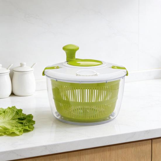 Large Salad Spinner Dehydrator with Stainless Steel Basin And Filter Basket 3/5L Multi-Use Vegetable Washer Dryer Strainer for Fruits