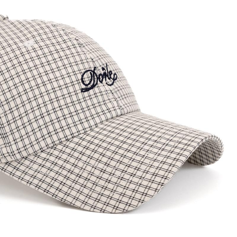 Plaid Cap Women's Spring Summer Letter Embroidered Baseball Cap Sunscreen Hat