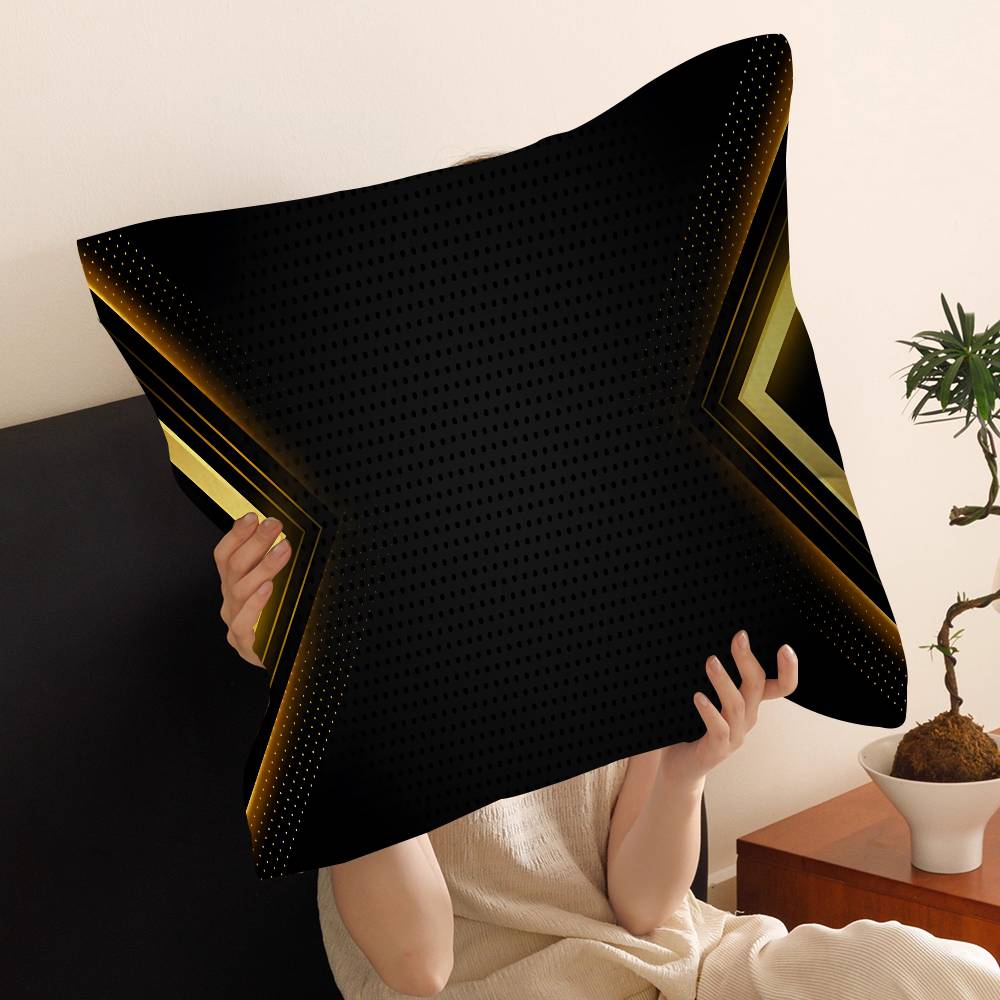 Schwarz Gold Kissenbezug Dekokissenbezug Kissenbezug Bedruckter Kissenbezug für Sofa