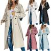 Women's Casual Trench Coat Long Sleeve Lightweight Jacket Outerwear In Beige White Black Pink Light Blue