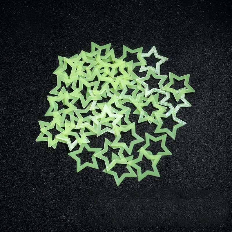 Stea Golită 3D Stocare Energie Strălucire Fluorescentă În Întuneric Luminoasă Autocolante Pe Perete Pentru Camera Copiilor Living Decal