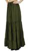 Bimba Boho Long Flaired Maxi Tier Skirt Elastic Waist Rayon Bohemian Skirts
