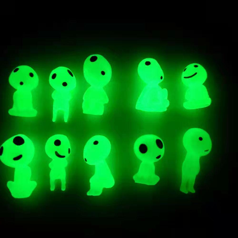 10Pcs Glowing Miniature Statue Luminous Tree Spirits Micro Landscape Figure Ornament Outdoor Potted Mini Garden Accessories
