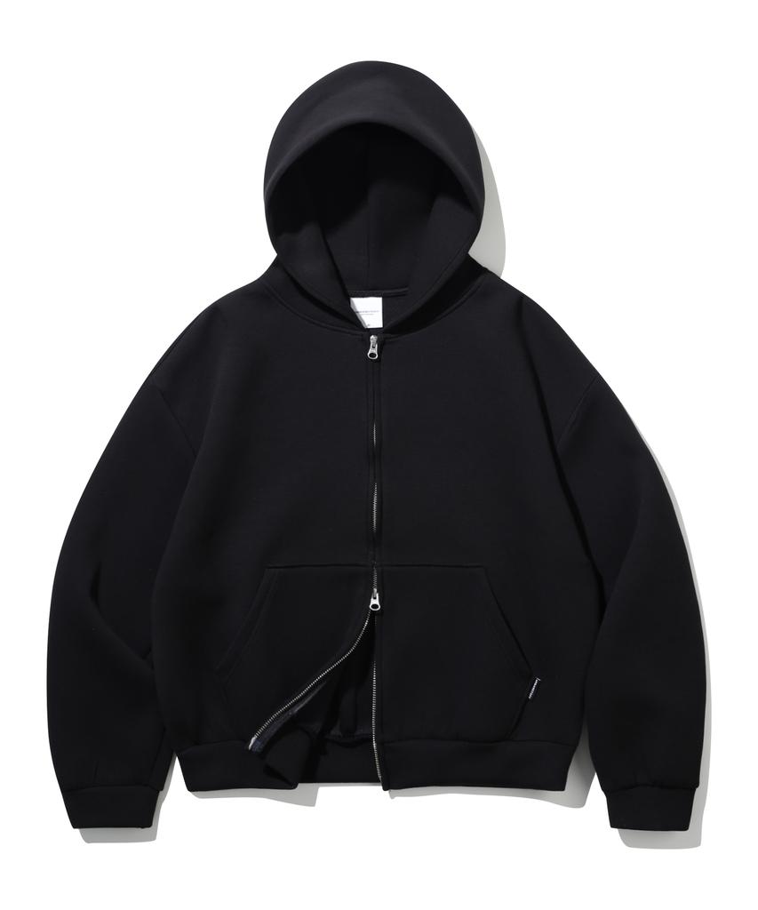 Urbanstoff Neoprene Diver Crop Zip-Up Hoodie (Black)